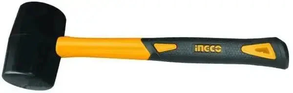 Martello testa gomma nera manico resina 450gr ingco