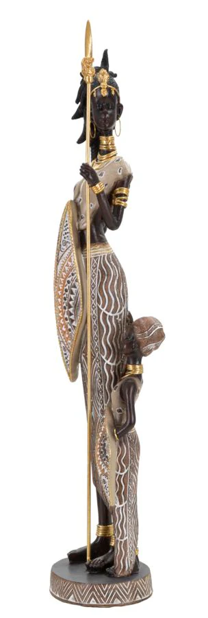 Statuetta Tribale Masai con Bambino - 11,5x8,5x46 cm - Image 2