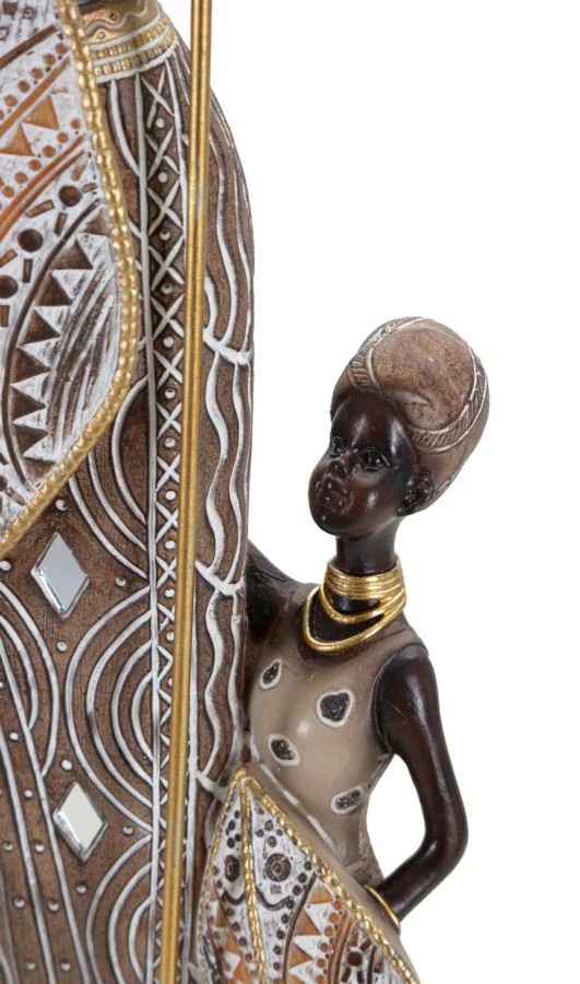 Statuetta Tribale Masai con Bambino - 11,5x8,5x46 cm - Image 3