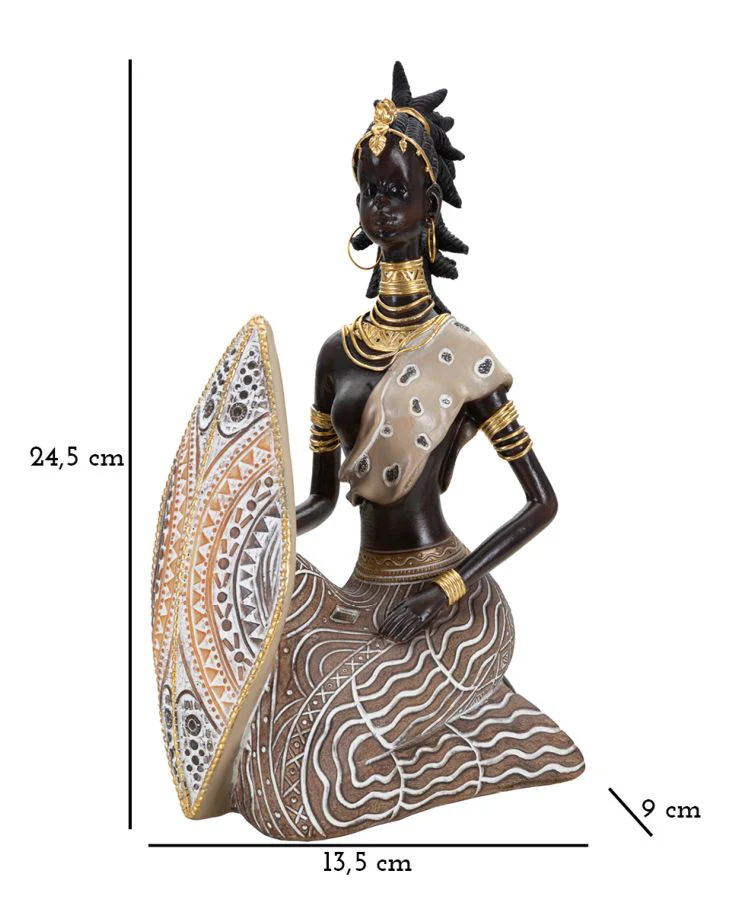 Statuetta Masai con Scudo - 13,5x9x24,5 cm - Image 6