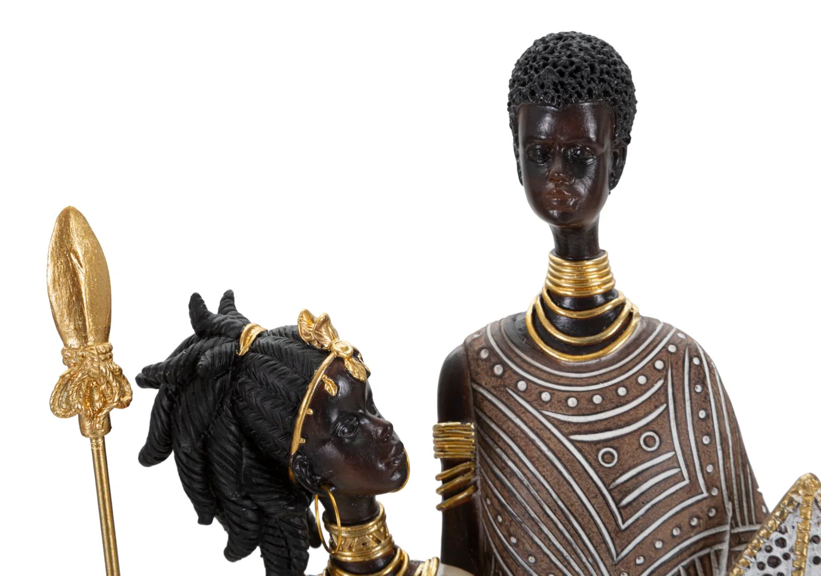 Statuetta Familiare Masai in Arte Tradizionale - 16,5x11,5x38 cm - Image 3
