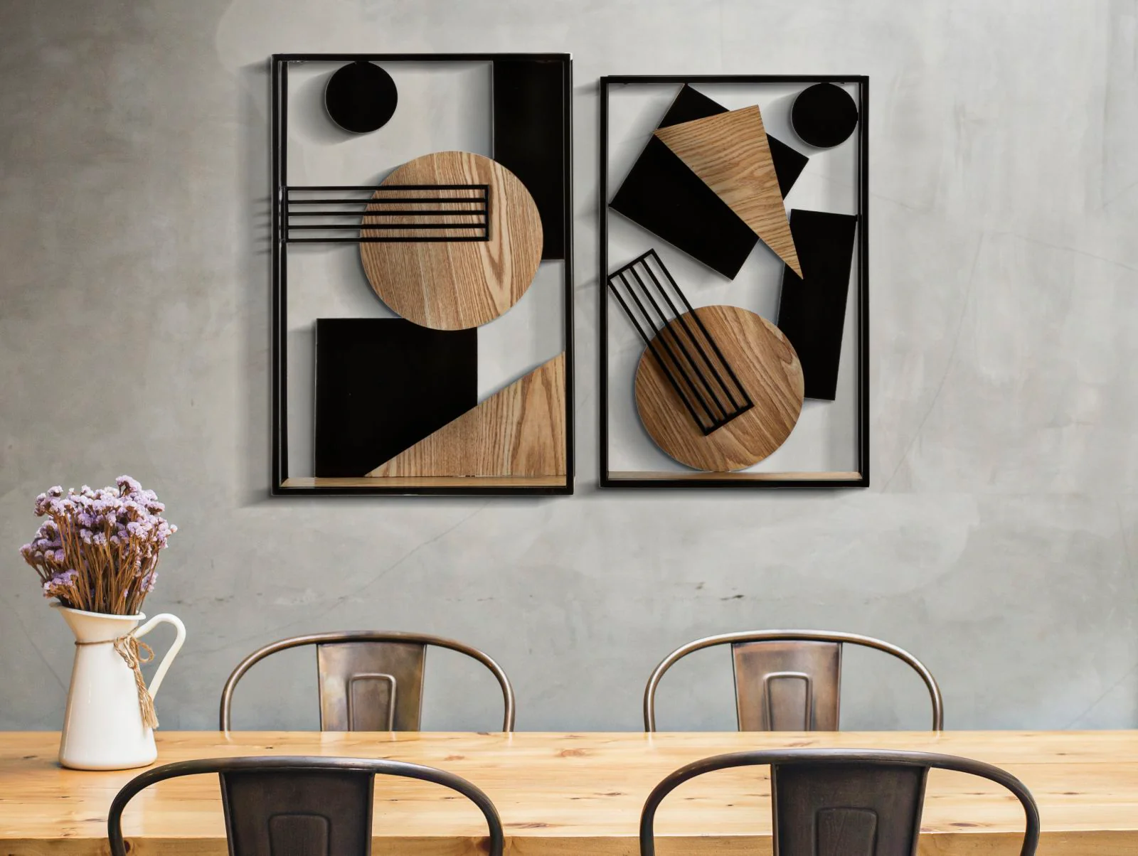 Mensole Muro Picassy Design Moderno - Coppia 40x12x60 e 36x10x56 cm - Image 6