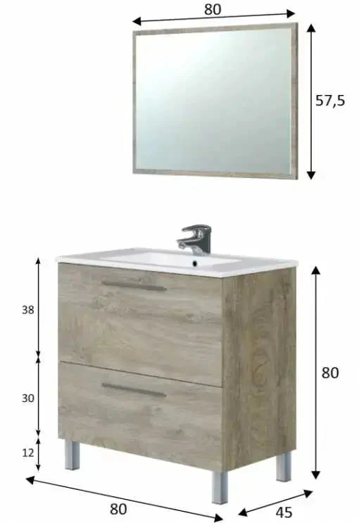 Mobile Bagno Rovere Alaska 80x45x80 cm - Image 4