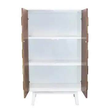 Mobile Amias: Bianco con Decorazione Color Naturale, cm 90x50x150 - Image 3
