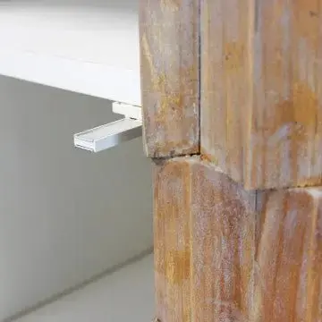 Mobile Amias: Bianco con Decorazione Color Naturale, cm 90x50x150 - Image 7