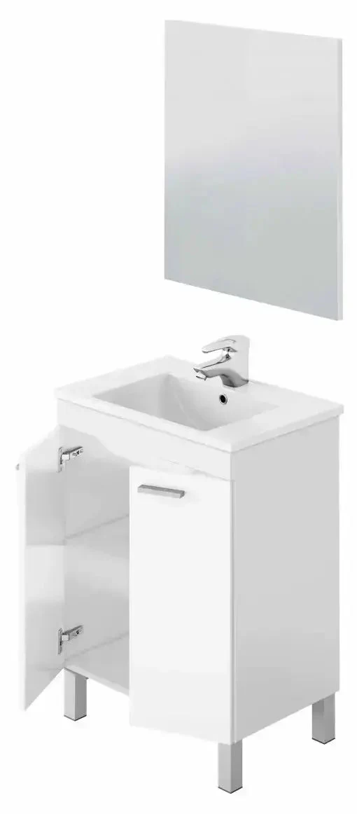Mobile Bagno Bianco con Specchio 60x45x80 cm - Image 4