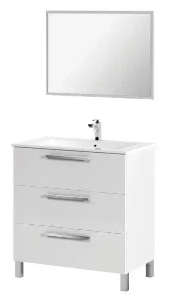 Mobile Bagno Bianco 80x45x86 cm con 3 Cassetti