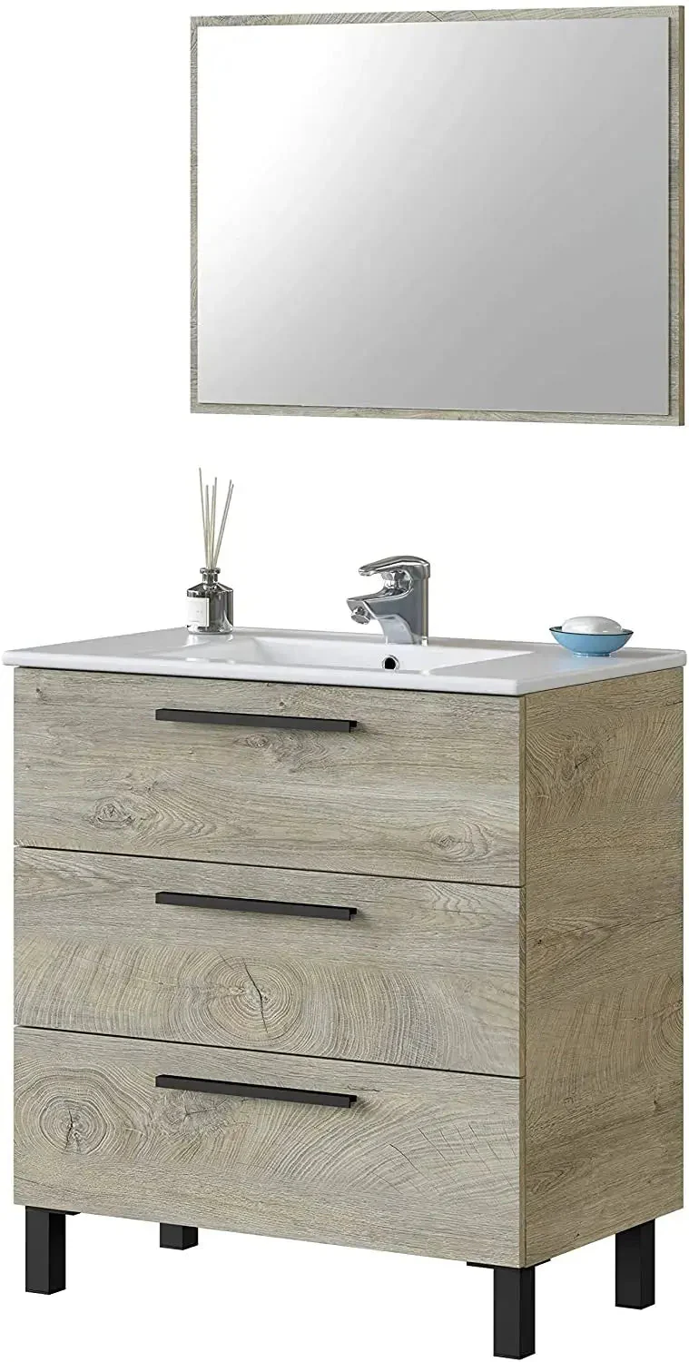 Mobile Bagno Rovere Alaska 3 Cassetti 80x45x86 cm