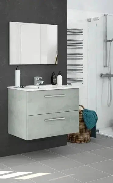 Mobile Bagno Sospeso Aruba 80x57x45 cm in Cemento: Design Moderno e Resistenza