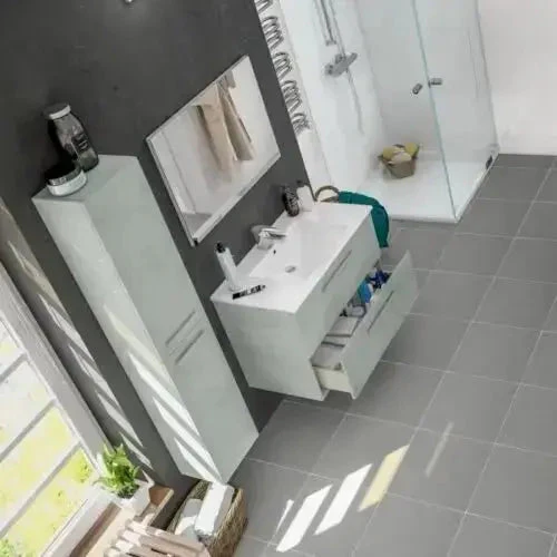 Mobile Bagno Sospeso Aruba 80x57x45 cm in Cemento: Design Moderno e Resistenza - Image 5
