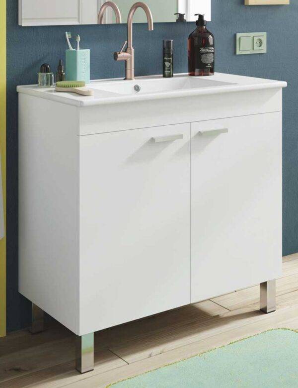 Mobile Bagno Atenea 80 2 Ante Bianco Lucido 80x45x80h