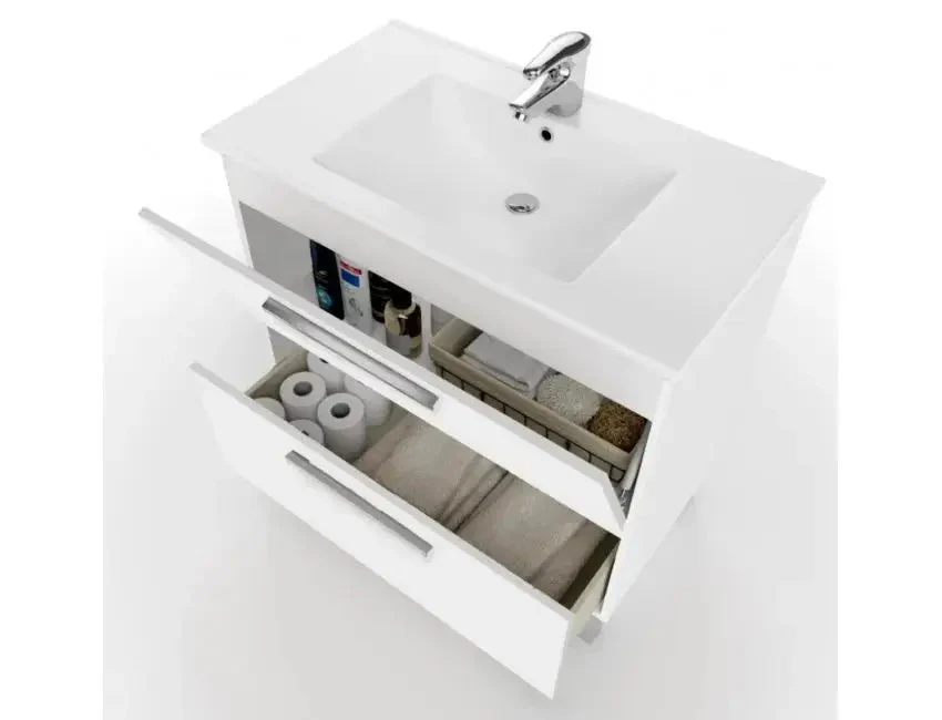 Mobile bagno con sportello 80x45x80h bianco - Image 3