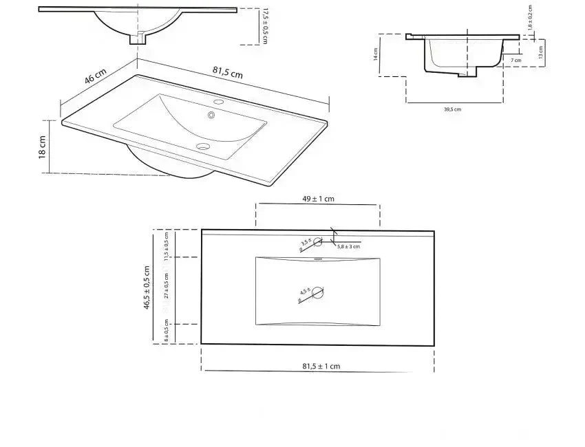 Mobile bagno con sportello 80x45x80h bianco - Image 4