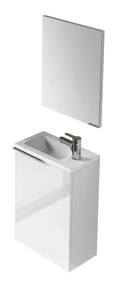 Mobile bagno con lavabo cm.40x22x58h 1anta con sportello laccato bianco