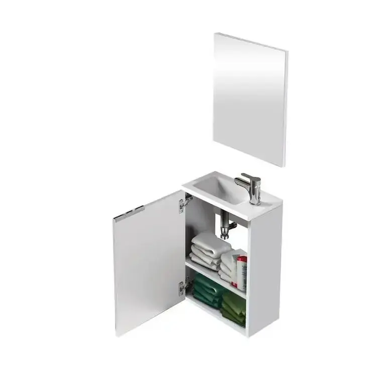 Mobile bagno con lavabo cm.40x22x58h 1anta con sportello laccato bianco - Image 3