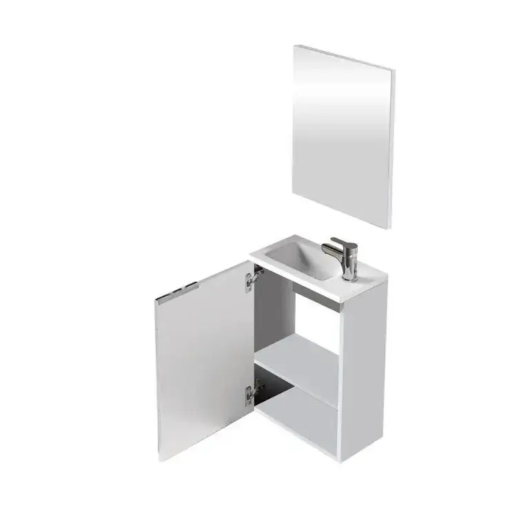 Mobile bagno con lavabo cm.40x22x58h 1anta con sportello laccato bianco - Image 4