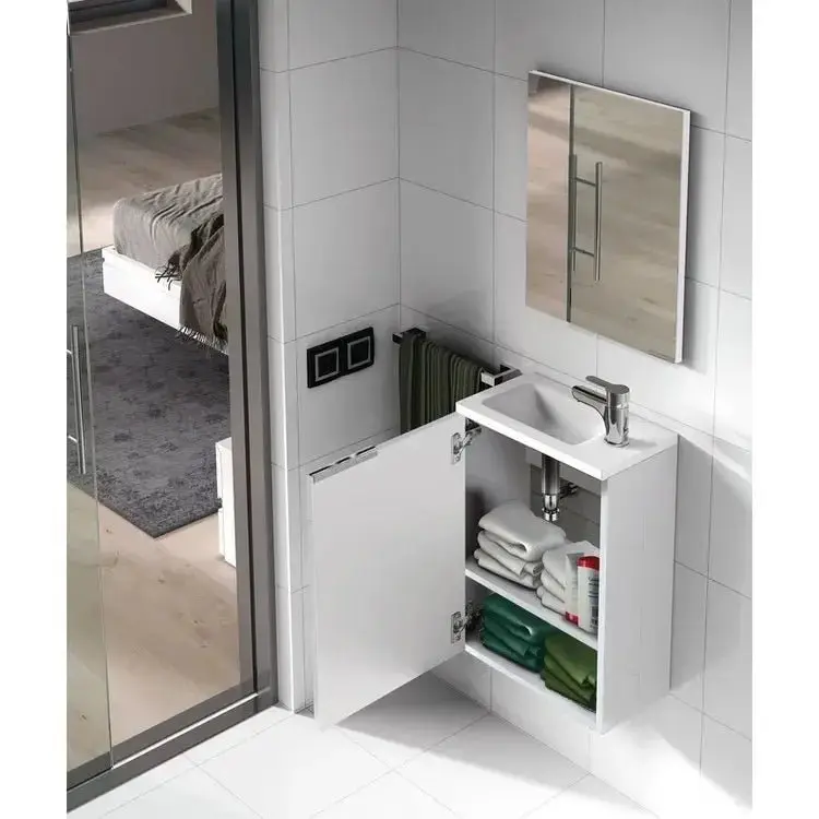 Mobile bagno con lavabo cm.40x22x58h 1anta con sportello laccato bianco - Image 5