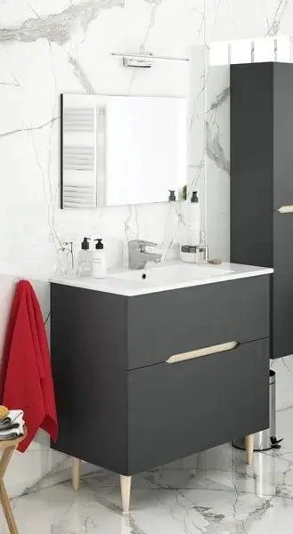 Mobile Bagno con specchio  Lotto 2 Cassetti 80X80X45H - Image 2