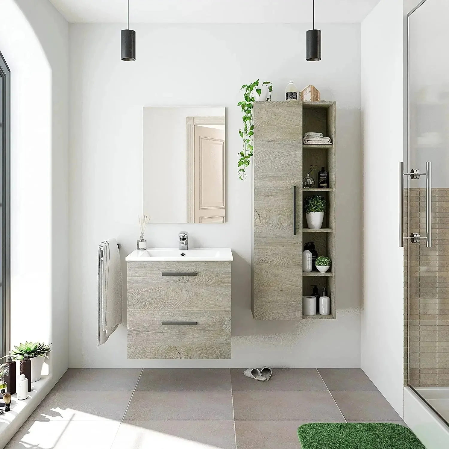 Mobile Bagno Sospeso 60X45X60H Rovere Alaska - Image 2