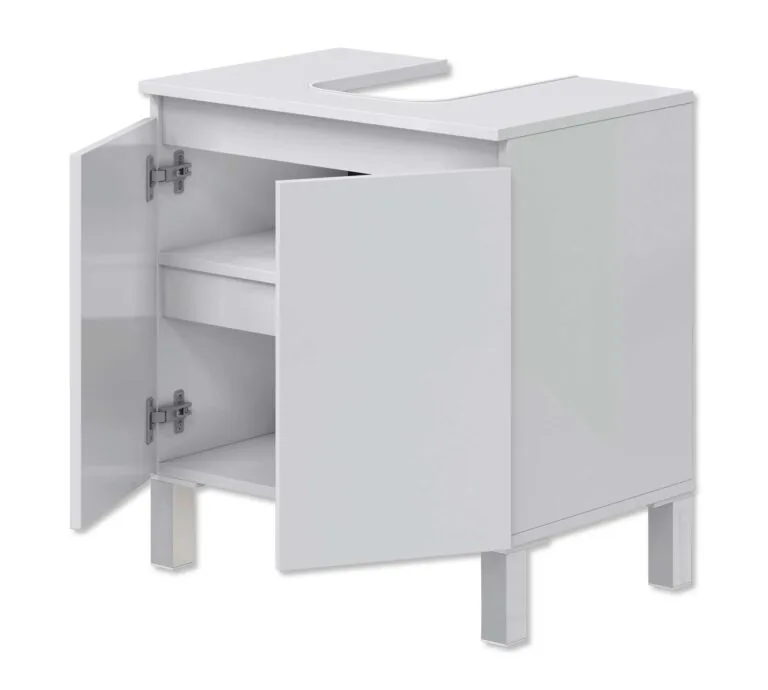 Mobile bagno bianco lucido da appoggio per lavabo 60x40x63,5h - Image 2