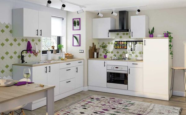 Mobile Base 60x60x90h Kira 1 Anta 1 Ripiano MDF Bianco/Rovere – Cucina e Casa - Image 2