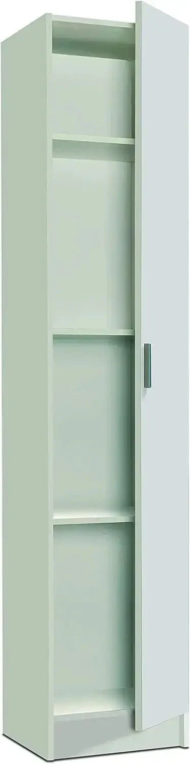 Armadio 1 Anta Mobile Multiuso in Legno Bianco 37x37x180 cm - Image 3
