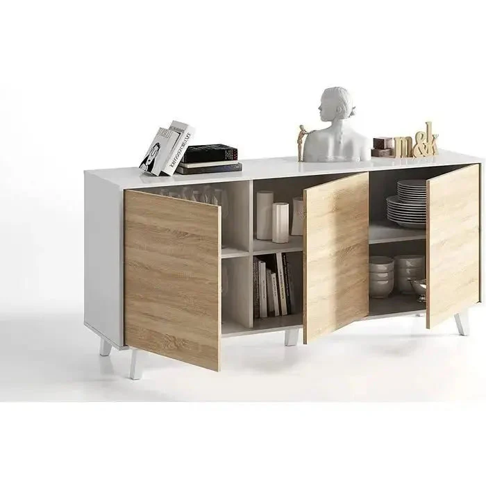 Mobile credenza 3 ante 154x41x75h bianco lucido canadian - Image 6