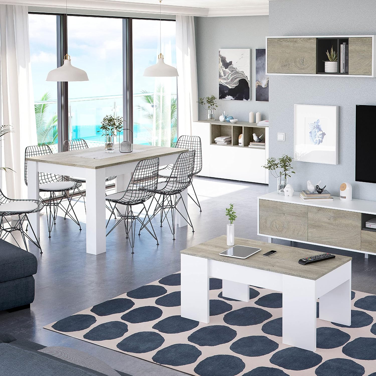 Credenza nordica Loira in rovere Alaska e bianco – Moderna e funzionale - Image 6