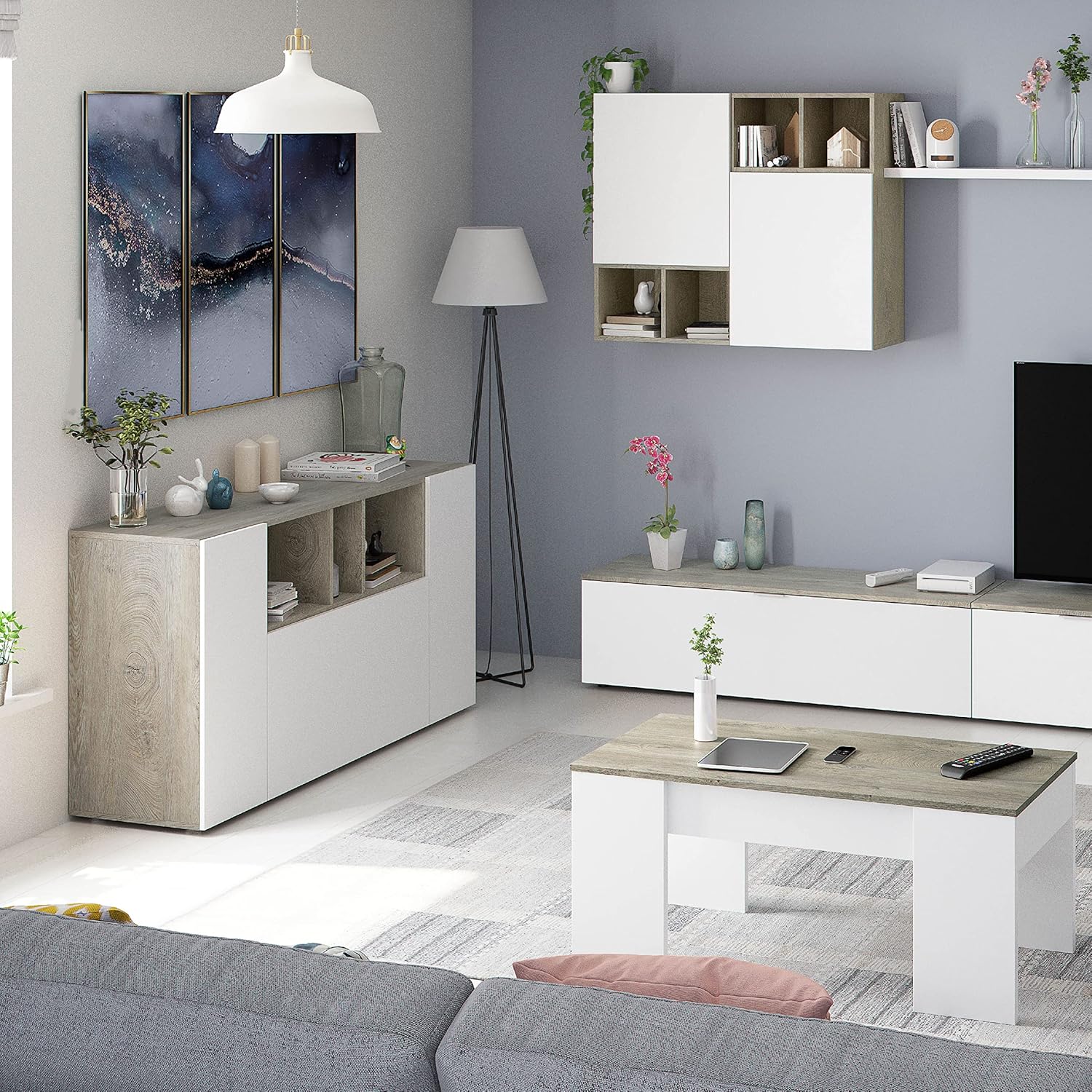 Credenza nordica Loira in rovere Alaska e bianco – Moderna e funzionale - Image 7