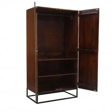 Mobile Daren: Wengé, Ante in Legno di Mango, Struttura in Ferro, cm 96x56x186 - Image 2