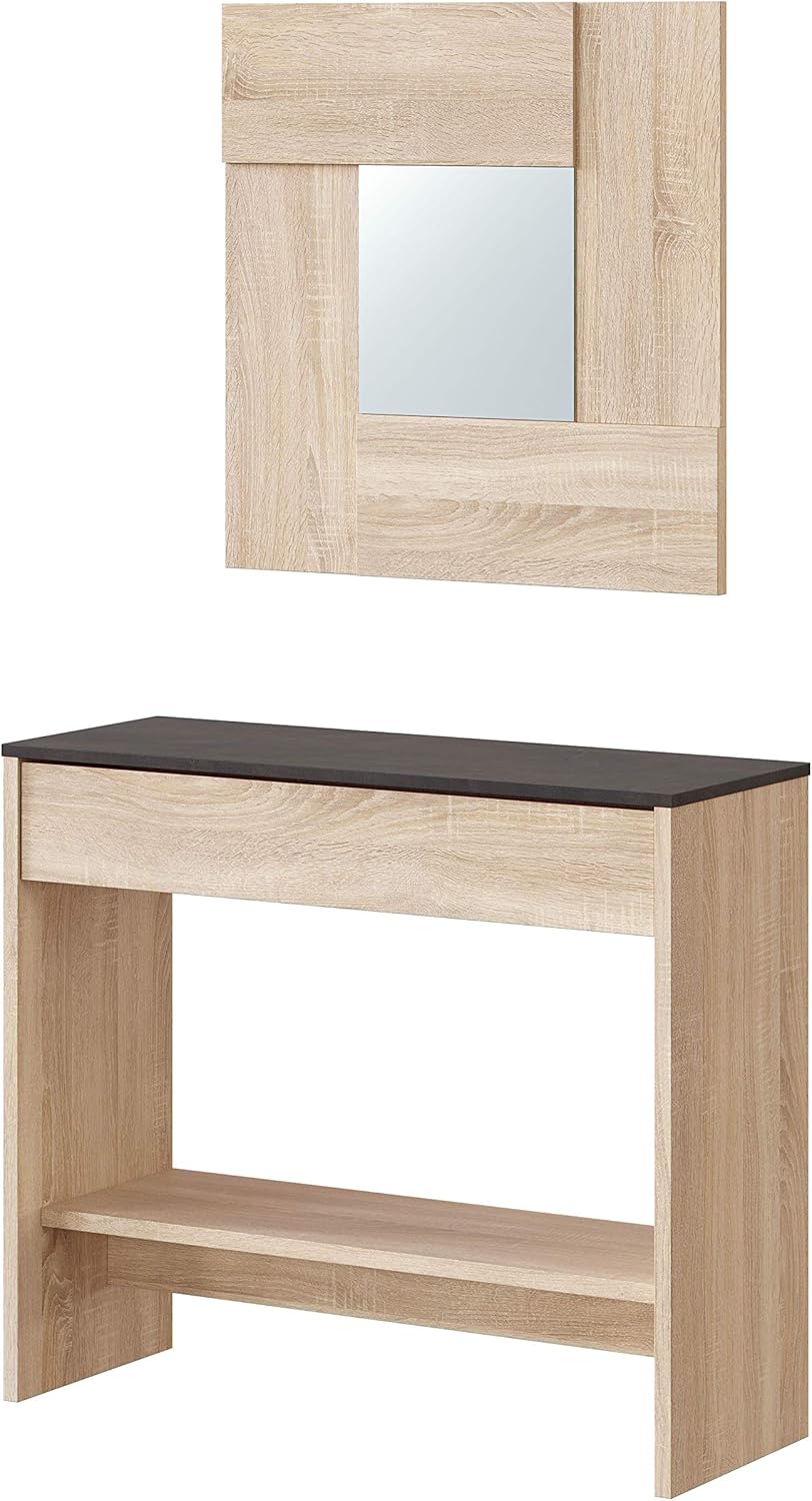 Mobile Ingresso con Cassetto e Specchio Oxys Rovere e Ossido - Image 5