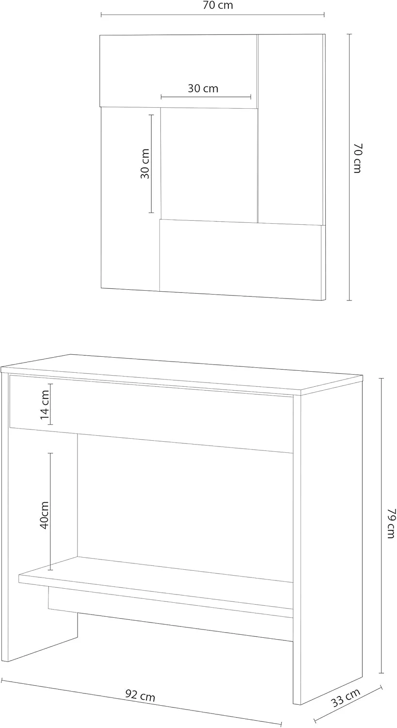 Mobile Ingresso con Cassetto e Specchio Oxys Rovere e Ossido - Image 8