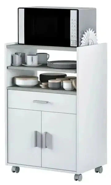 MOBILE MICROONDE 1C+2A CEMENTO-BIANCO