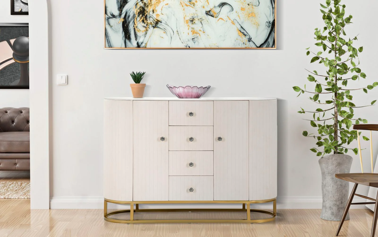 Mobile Crema Montpellier 120x40x85 cm con Design Elegante e Funzionalità Superiore - Image 8
