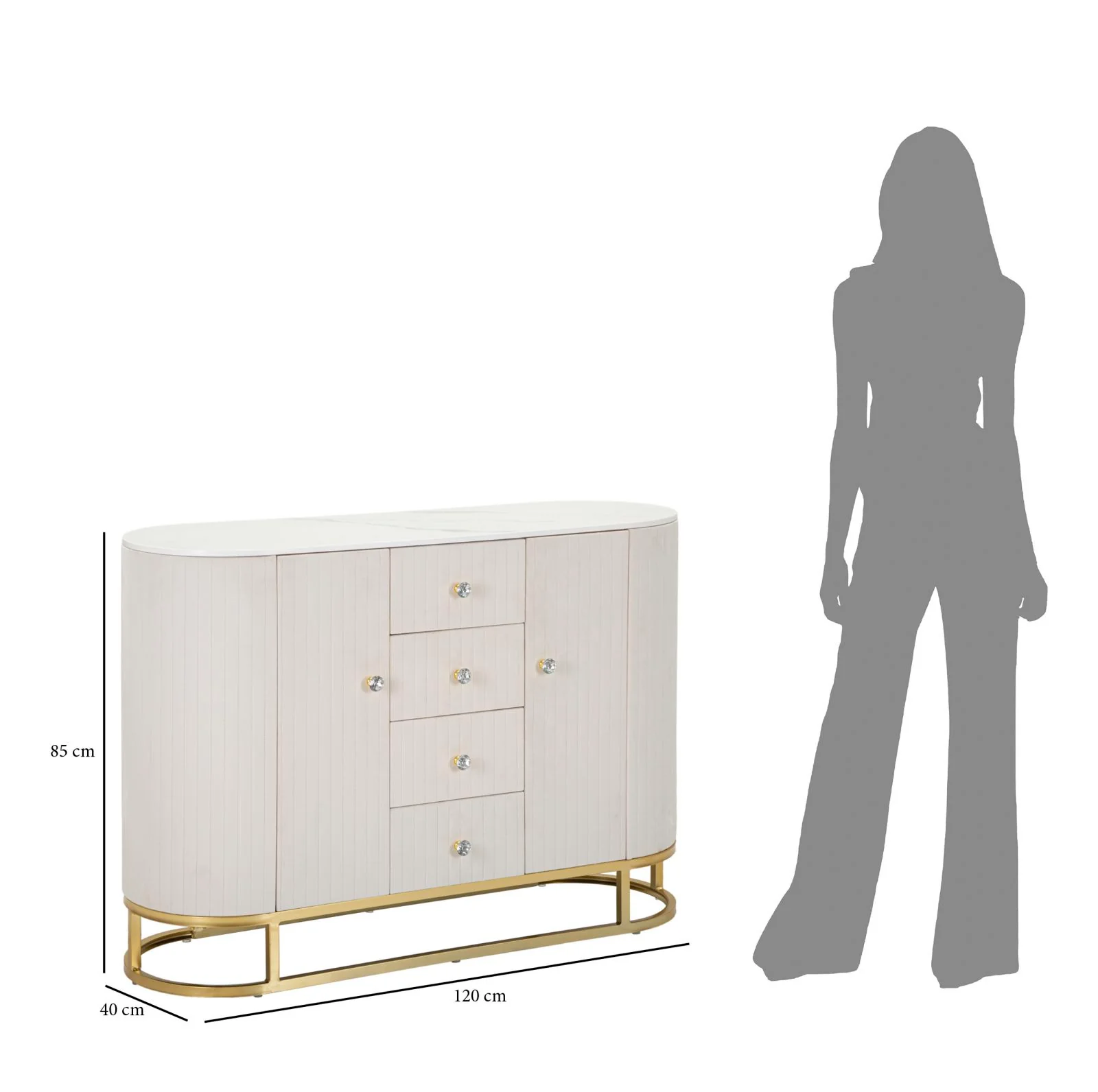 Mobile Crema Montpellier 120x40x85 cm con Design Elegante e Funzionalità Superiore - Image 9