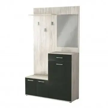 Mobile per Entrata Smeraldo Pino Chiaro e Antracite, cm 115x35x197