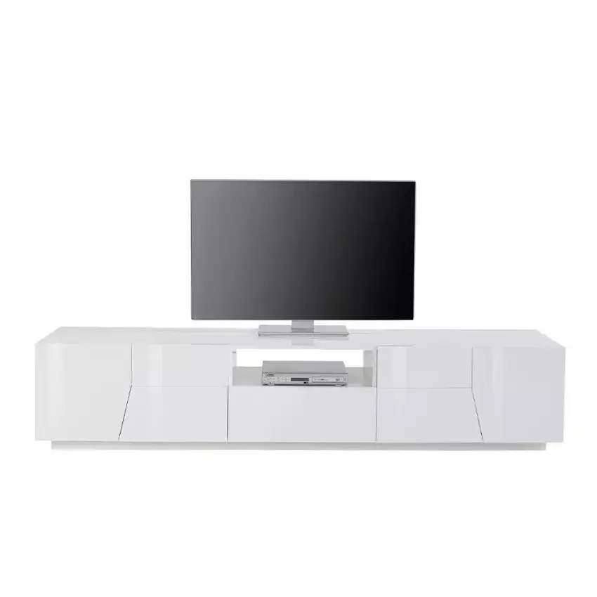 Mobile Porta TV: ALIEN Lowboard 220 Bianco Laccato - Dimensioni 220,1x43x46 cm - Image 2