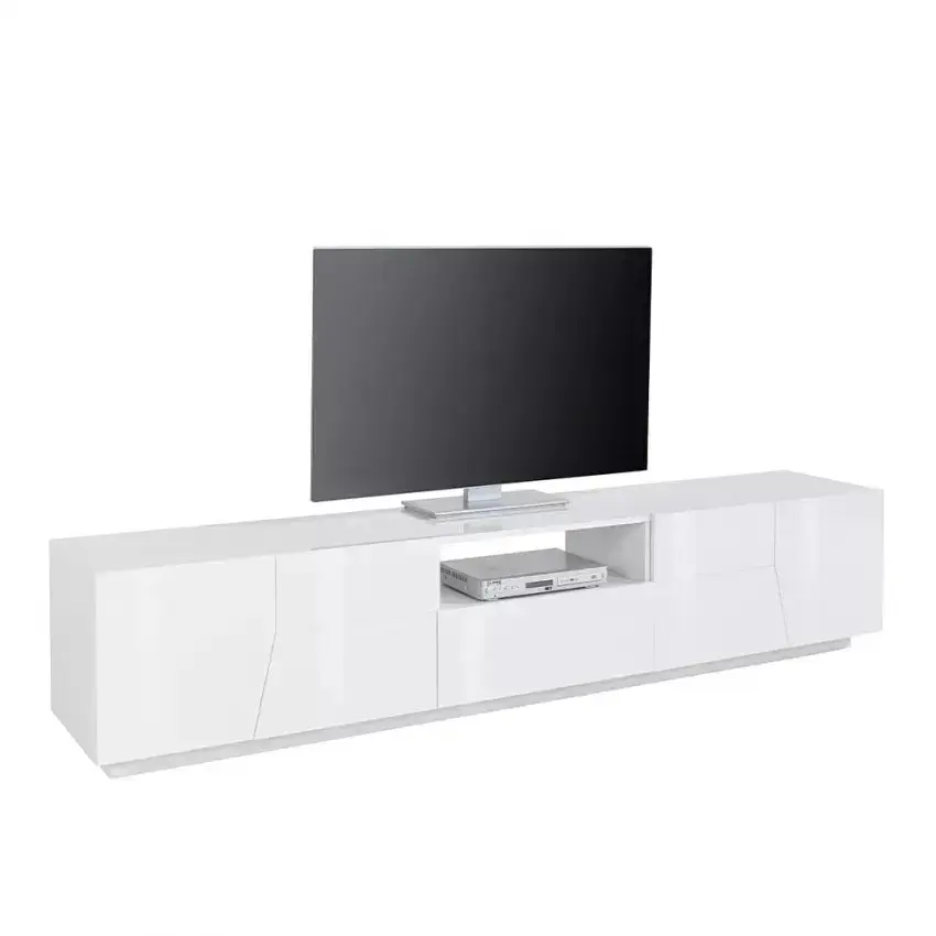 Mobile Porta TV: ALIEN Lowboard 220 Bianco Laccato - Dimensioni 220,1x43x46 cm - Image 3