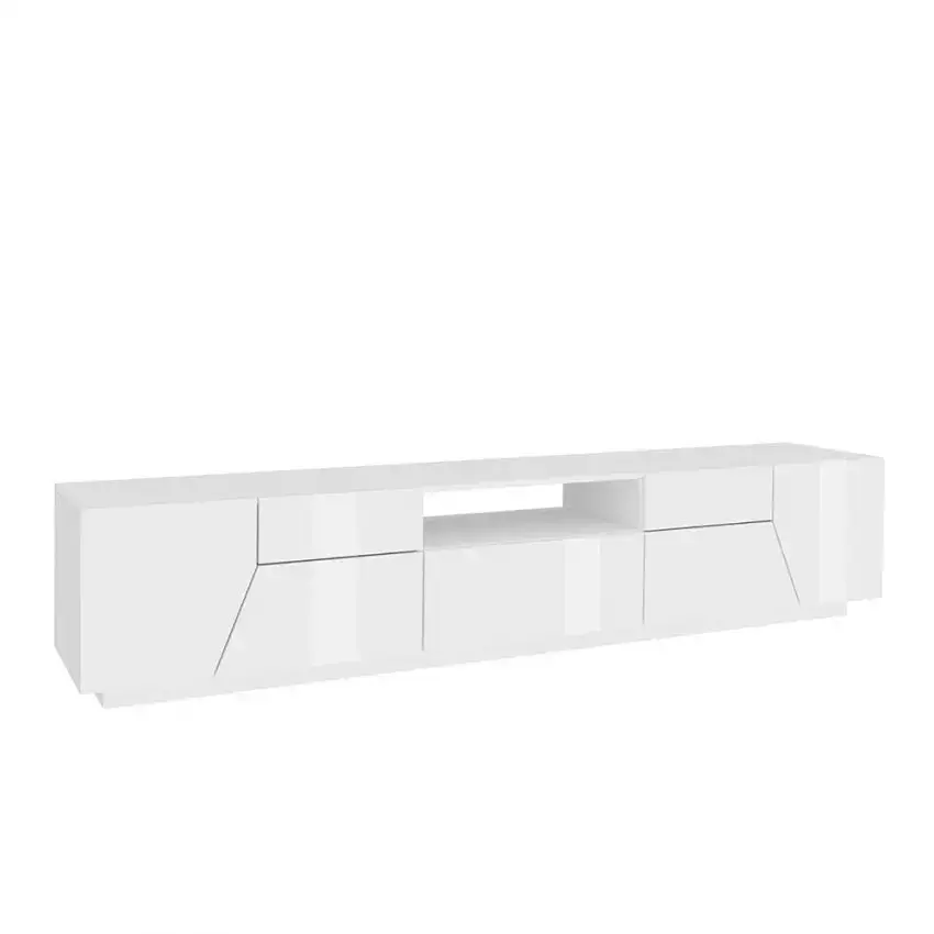 Mobile Porta TV: ALIEN Lowboard 220 Bianco Laccato - Dimensioni 220,1x43x46 cm - Image 4
