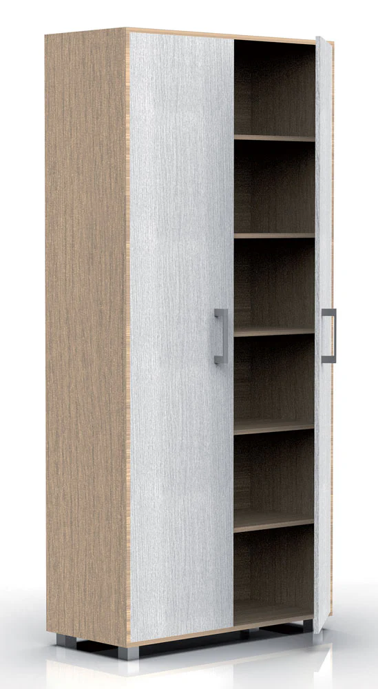 Mobile Scarpiera Alta Mars4 con 6 Piani in Rovere Nordico e Bianco Alpes o Rovere