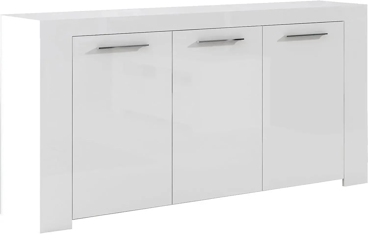 Mobile Base L144 x P42 x H80 cm Bianco Opaco con Ripiani Interni - Image 2