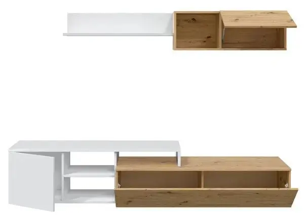 Mobile soggiorno TV 220CM rovere nodi-bianco - Image 3