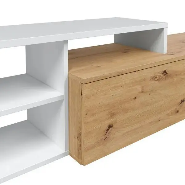 Mobile soggiorno TV 220CM rovere nodi-bianco - Image 4
