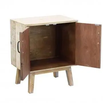 Mobile Terence: Legno Bianco e Naturale, cm 99x39x82 - Image 2