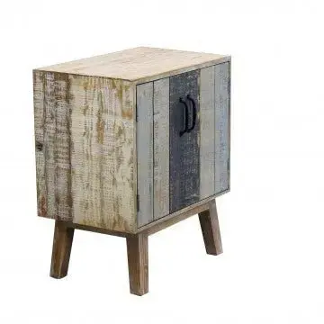 Mobile Terence: Legno Bianco e Naturale, cm 99x39x82 - Image 3