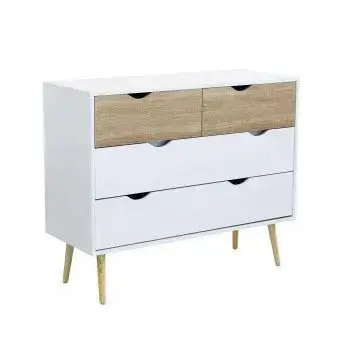 Mobile Terence: Legno Bianco e Naturale, cm 99x39x82