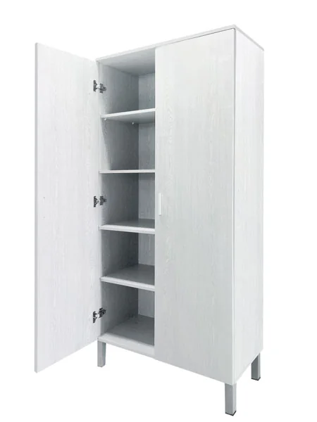 Armadio 2 Ante Bianco Alpes 80x40x175 cm con 4 Ripiani
