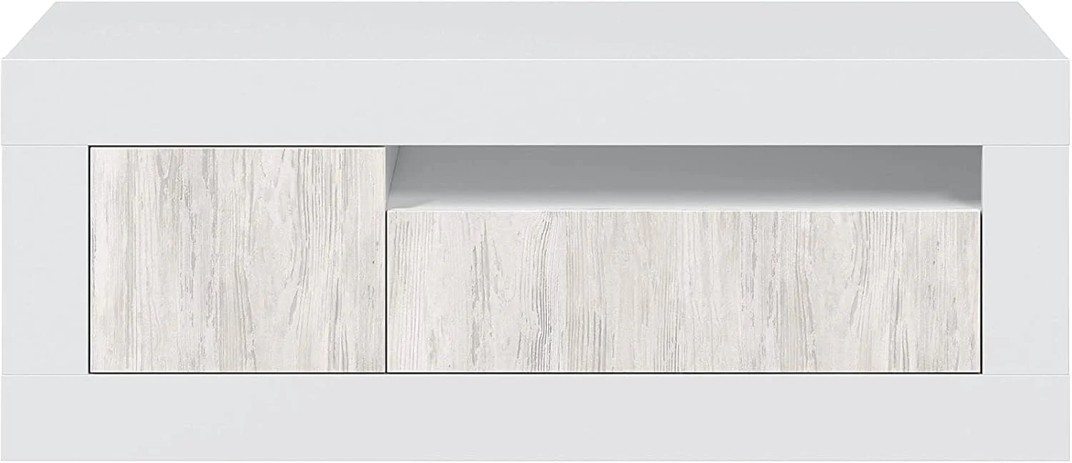 Mobile TV bianco Baltik - 139x42x53 cm con 3 ante e foro passacavi - Image 3