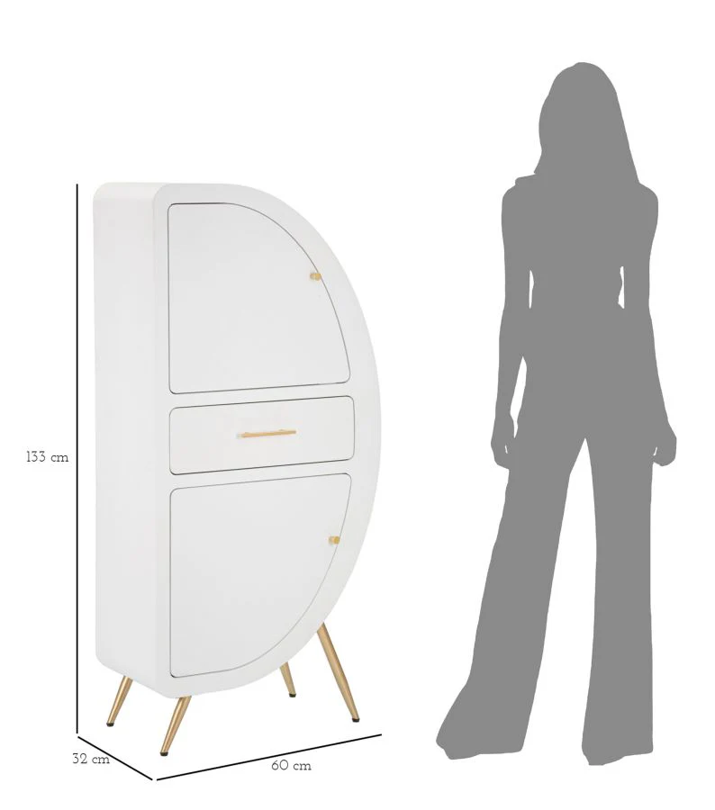 Mobiletto Venus 2 Ante con Design Retro cm 60x32x133 - Image 10