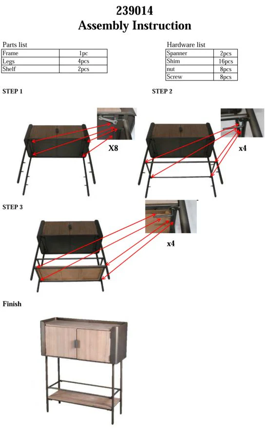 Mobiletto Toronto Elegante 100x42x110 cm - Image 10